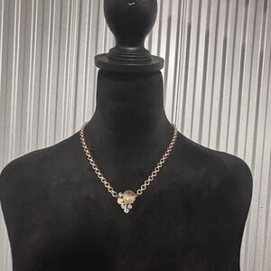 SABIKA Sparkling Cluster Charm Pendant Necklace Gold Tone Multi Stone Accent W13